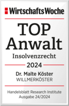 Wirtschaftswoche TOP Anwalt Insolvenzrecht 2024 Dr. Malte Köster